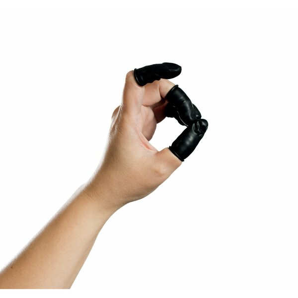 Bertech Static Dissipative Latex Conductive Finger Cots, Powder-Free, Medium, Black, 720PK ESDFC-B-5M